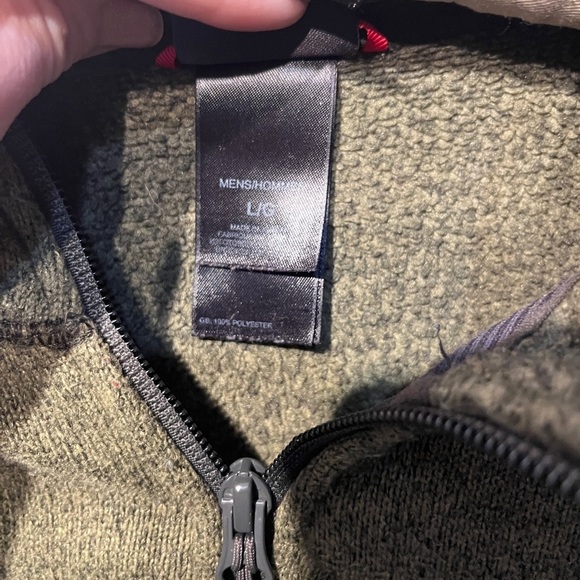 The North Face Quarter Zip Pullover Fleece Sweater Green Sz LG - Picture 10 of 11